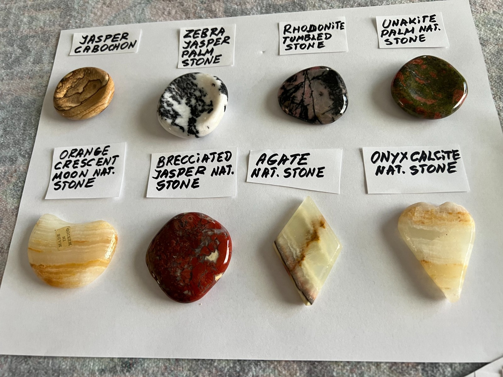 Lot of 8 Polished Natural Stone Pendant, Random Mix | Jewelry Making Crafts