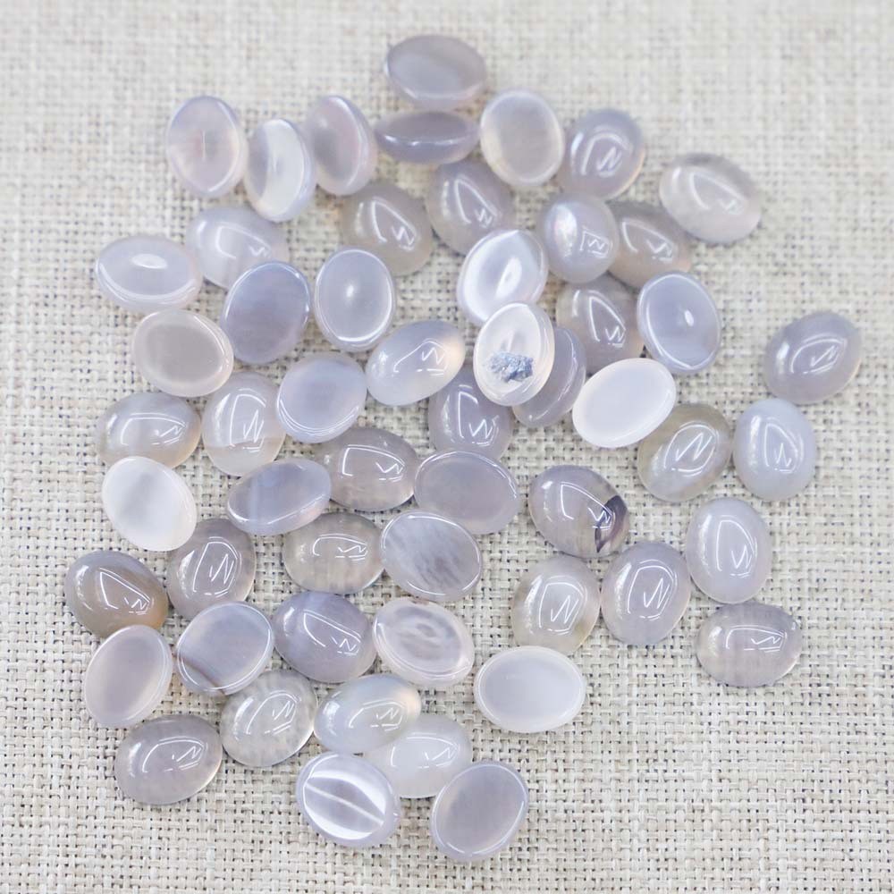100pcs Mixed Natural Stone Oval CAB CABOCHON 8x10mm for DIY Jewelry No Holes