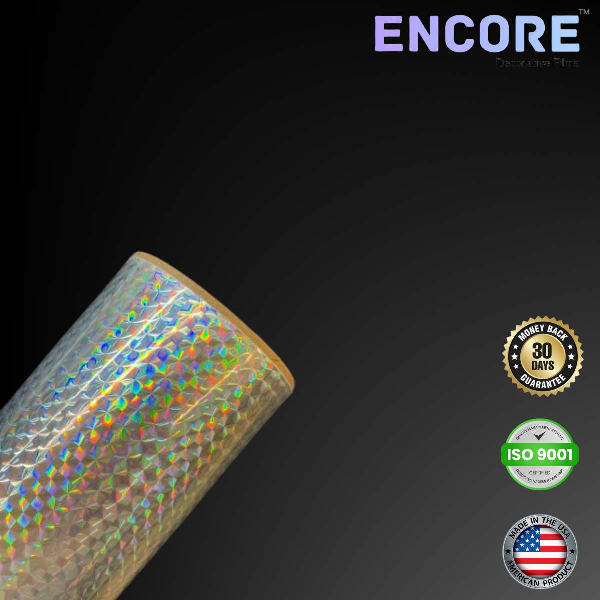 Encore® EFX21 Silver Mosaic Holographic Vinyl for Decals/Stickers – MADE IN USA