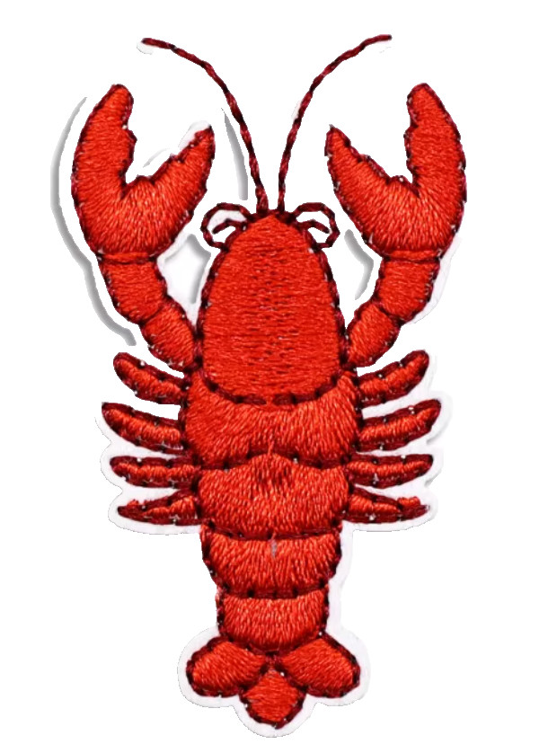 LOBSTER – Embroidered Patch Iron-On Applique Animal Badge DIY Sewing Craft