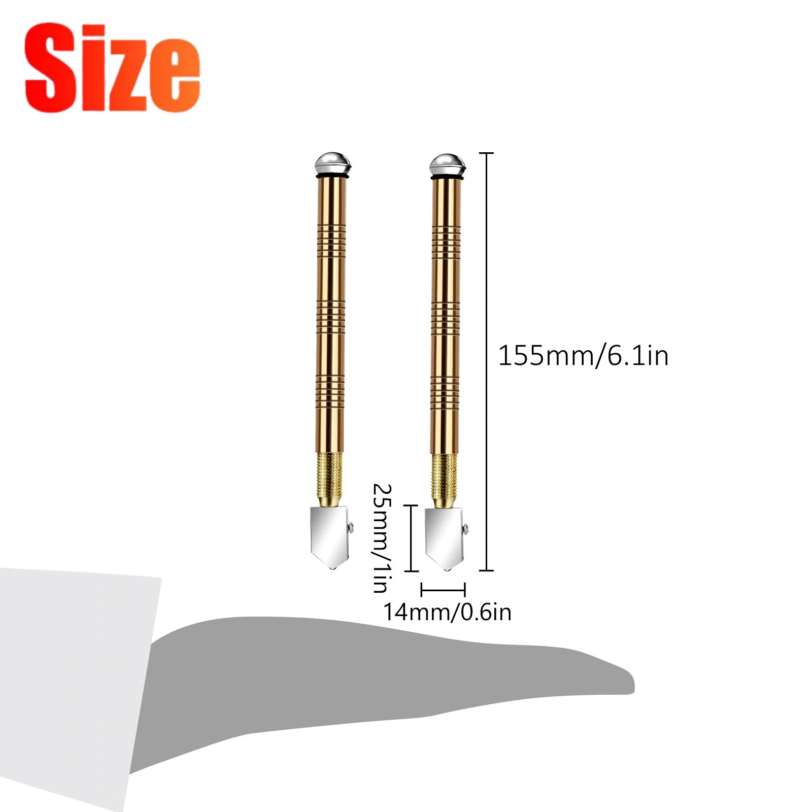 2Pcs Professional Glass Cutter Metal Carbide Precision Anti-Skid Cutting Tools
