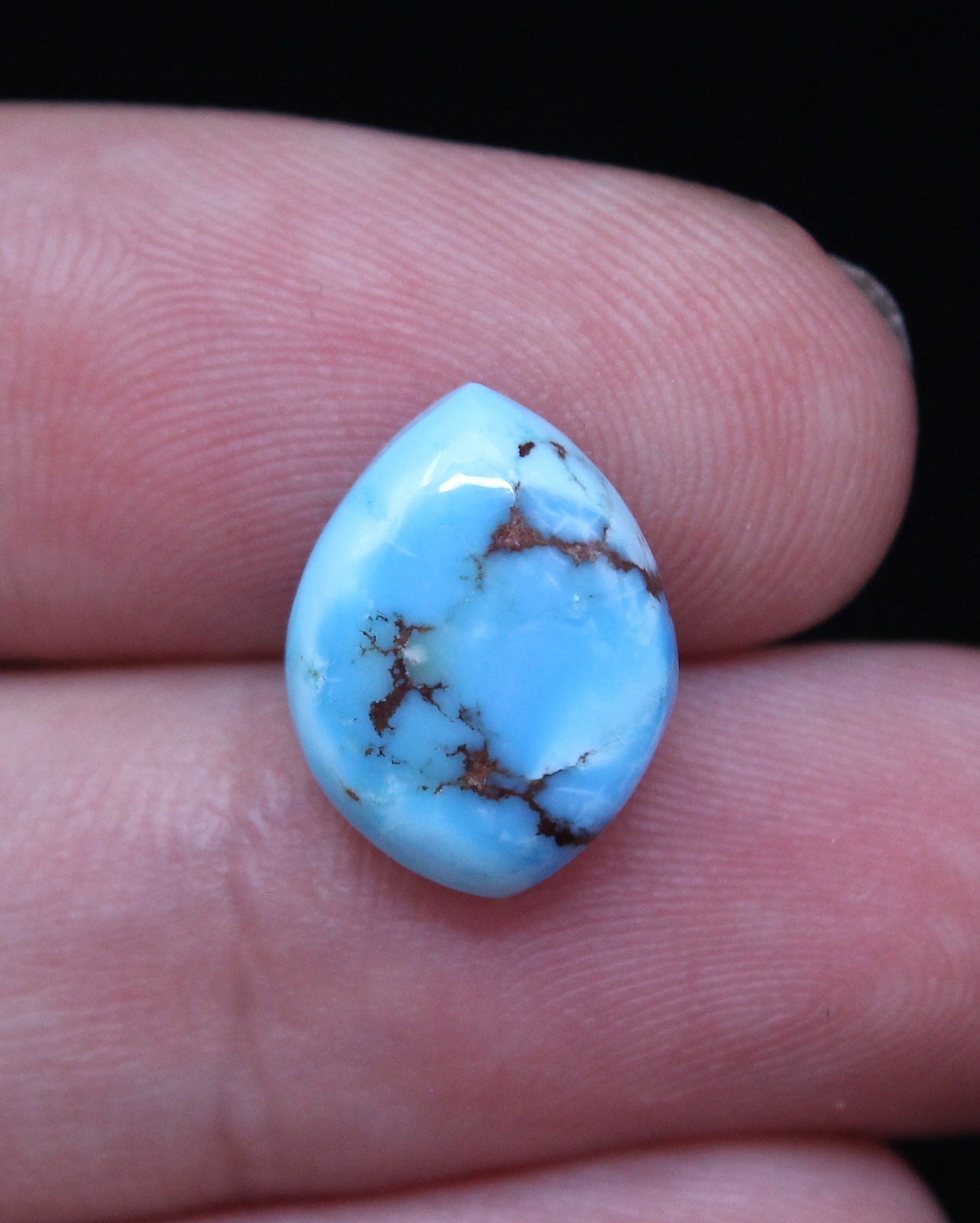 Natural Golden Hill Turquoise Cabochon Kazakhstan Untreated Blue Stone 13x9mm