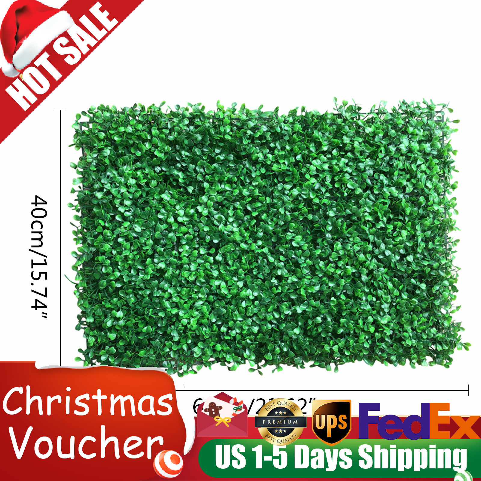 12pcs 24×16″ Artificial Boxwood Mat Wall Hedge Decor Privacy Fence Panel Grass