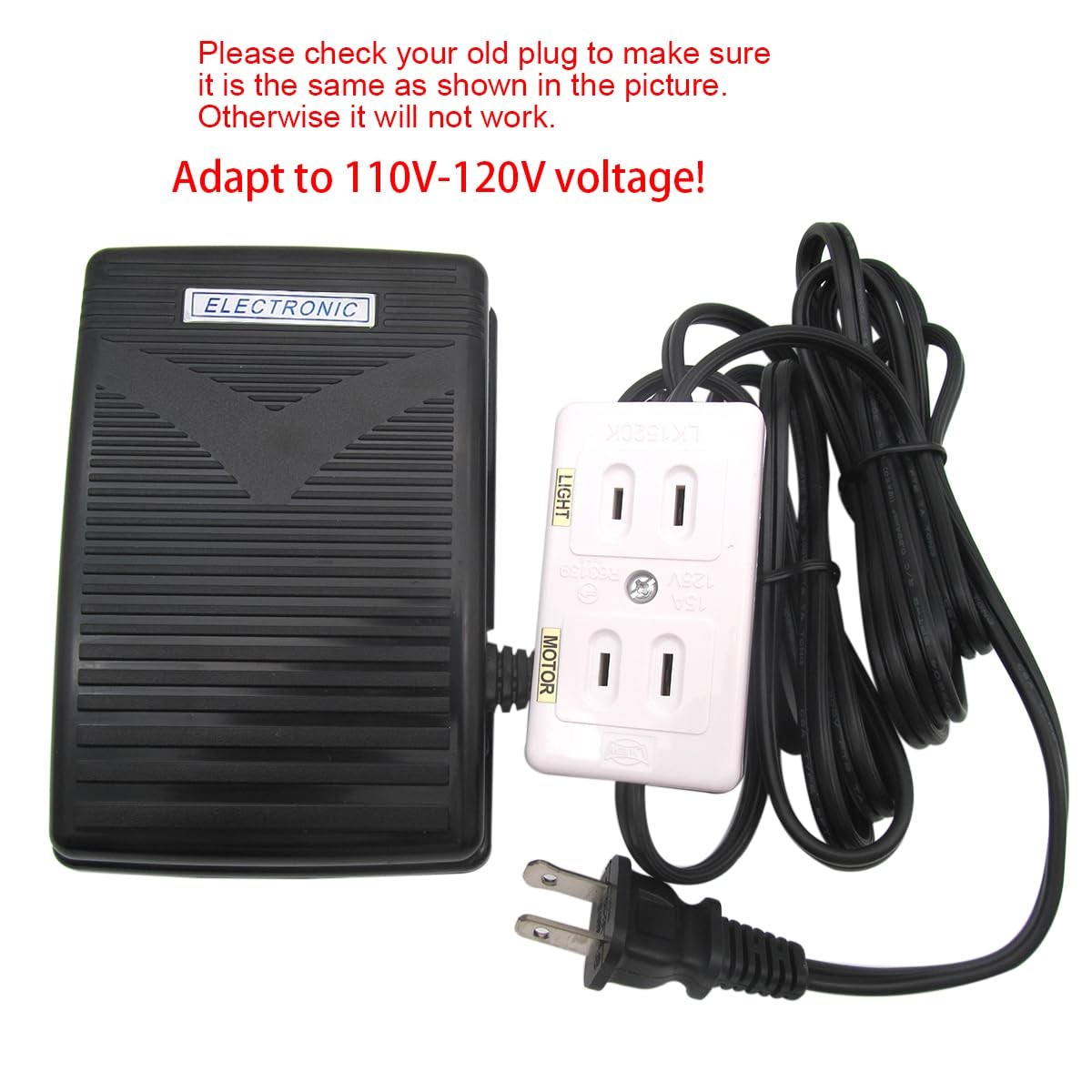 Brand – 1PCS 110V Universal Home Sewing Machine Foot Control Pedal W/Light & …