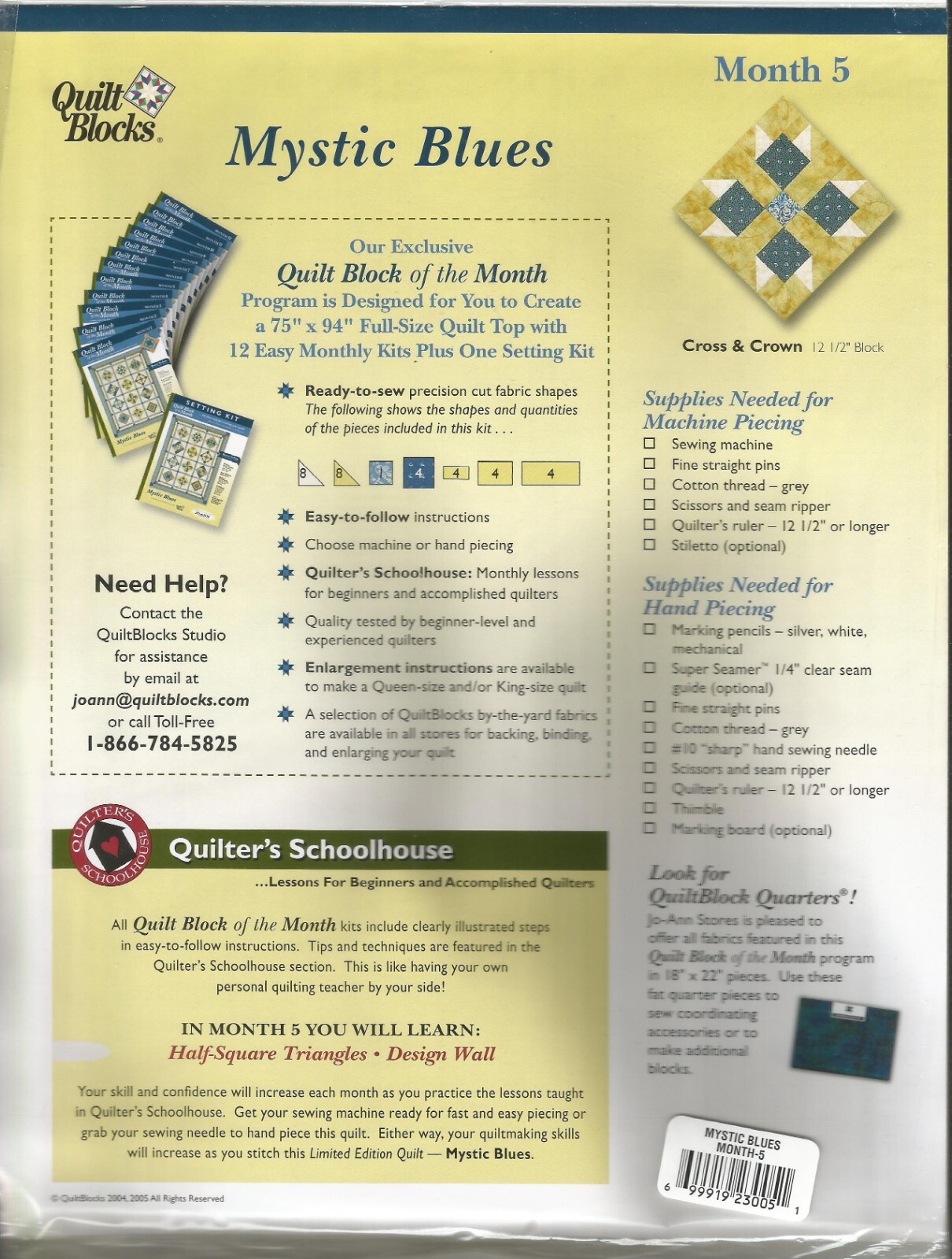 Choice MYSTIC BLUES Quilt Block of the Month JoAnn 1 2 4 5 6 7 8 9 10 11 12