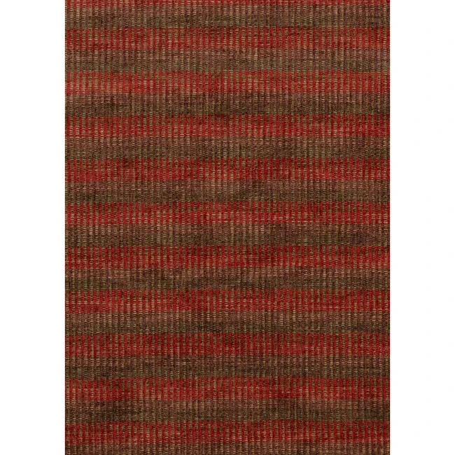 Mulberry Lee Jofa Stripe Fabric- Rattan Chenille / Red Green 10 yds FD761.V117