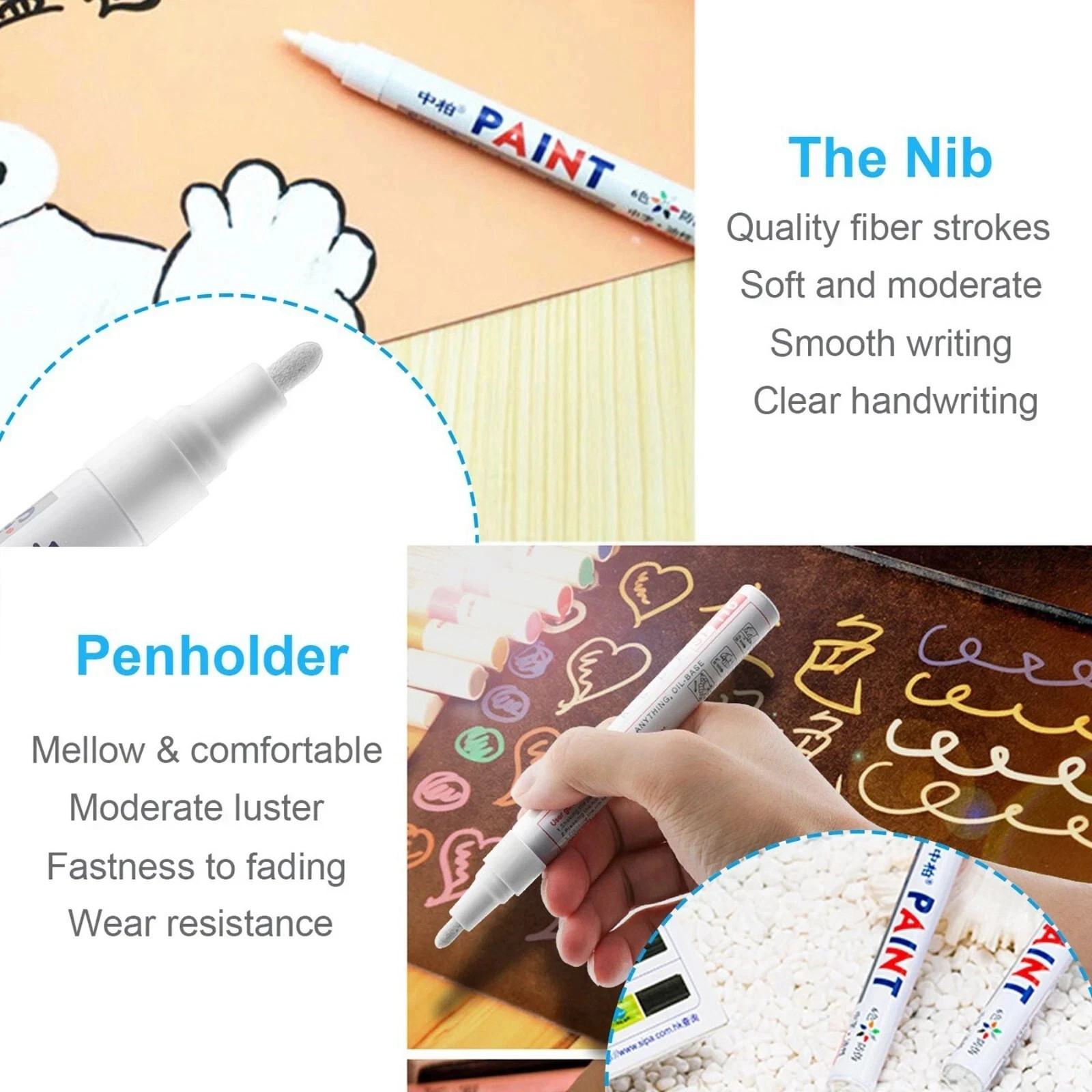 12Pcs Waterproof Permanent Paint Marker Pen For Car Tyre Tire Tread Rubber Metal