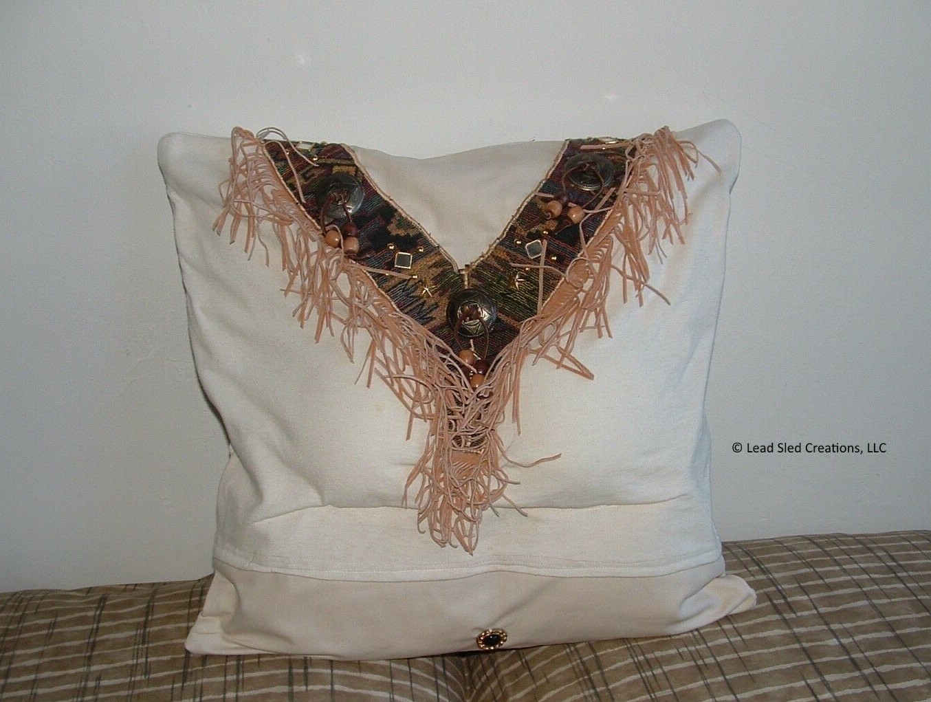 Western Cowgirl Throw Pillow Cover w/ Zipper, 20″ x 20″ Square, Artisan Made