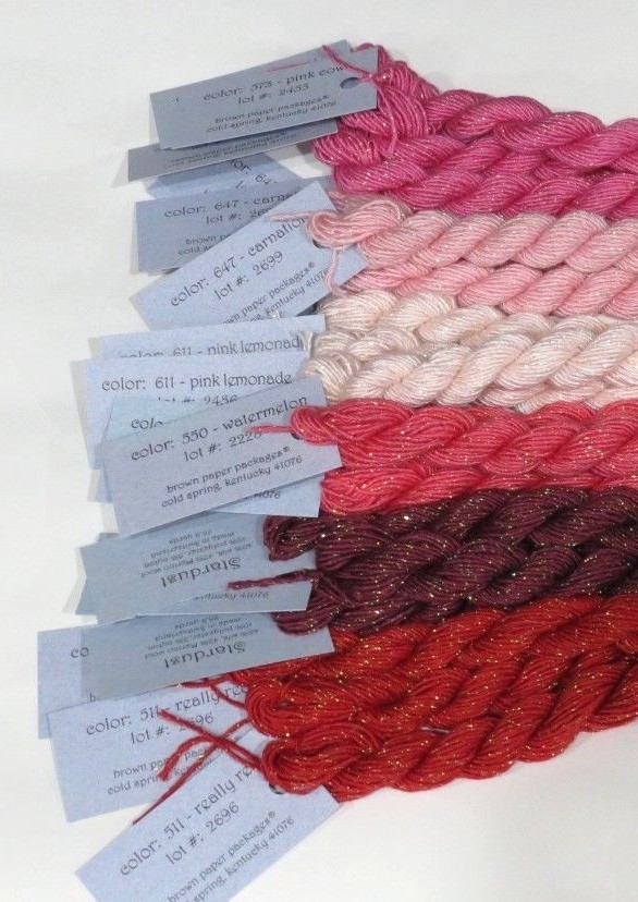 Silk & Ivory Stardust Metallic Needlepoint Thread, Fiber, Wool – Brown Paper Pkg