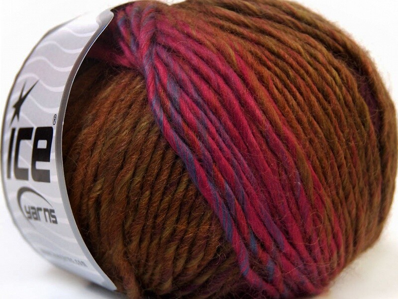8-Skein Lot Ice Yarns Vivid Wool Yarn green pink blue brown