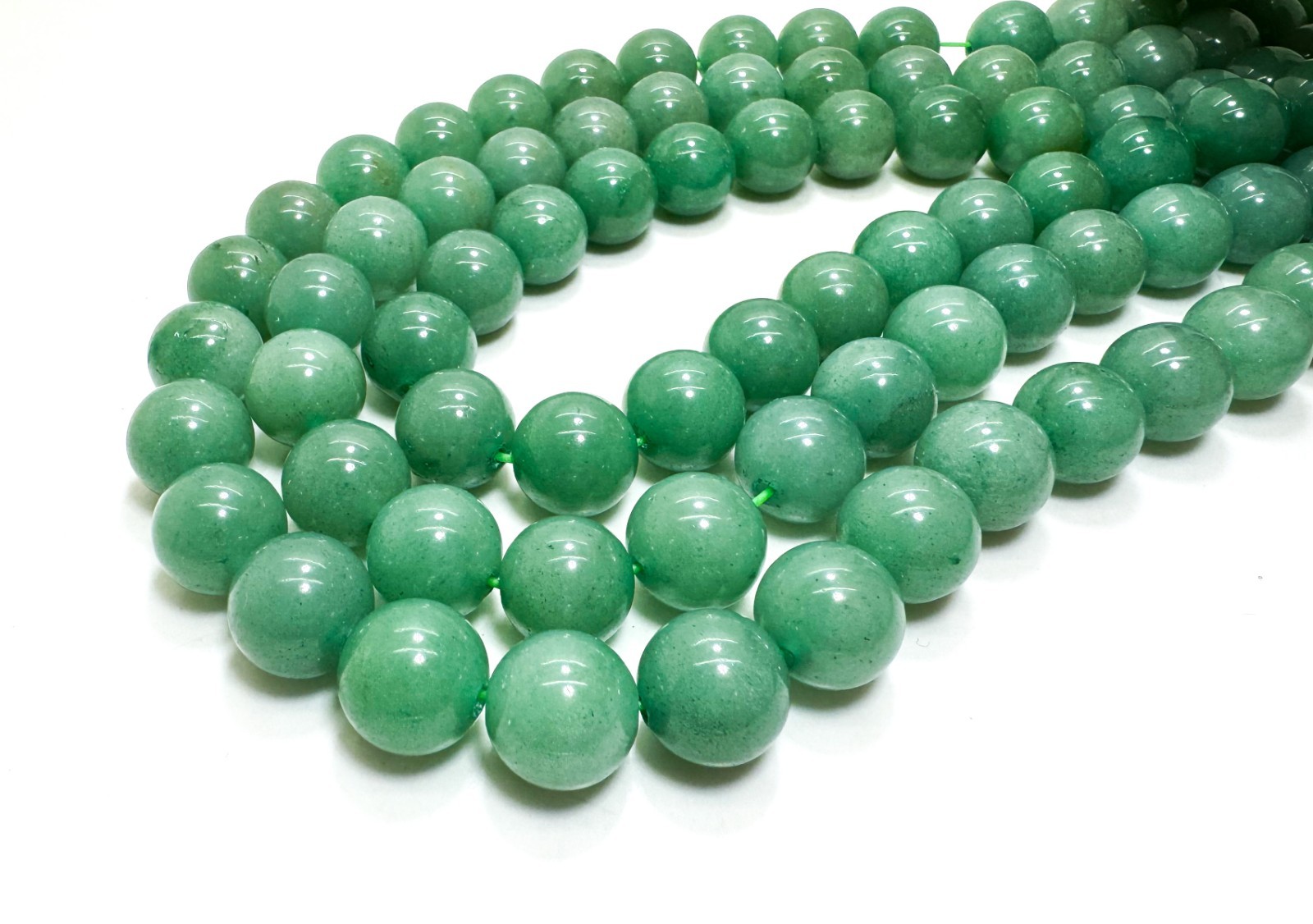 Natural Green Aventurine Polished Smooth Round Gemstone Beads PG309