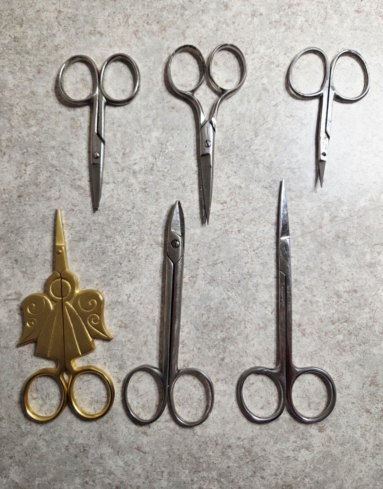 Scissors ~ Lot of 6 Small Scissors : Claus 564, Germany, Pakistan, Lacross 304 +