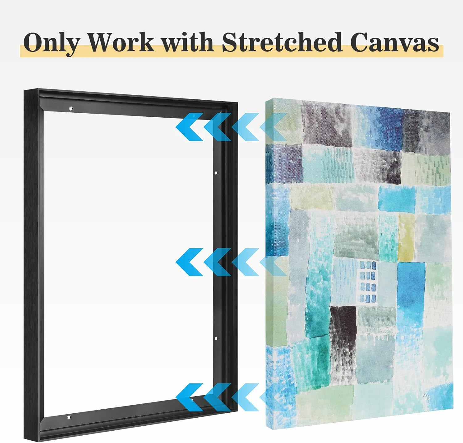 Floater Frame for 24X48 Canvas Paintings, 1.5” Deep DIY Metal Canvas Floating Fr