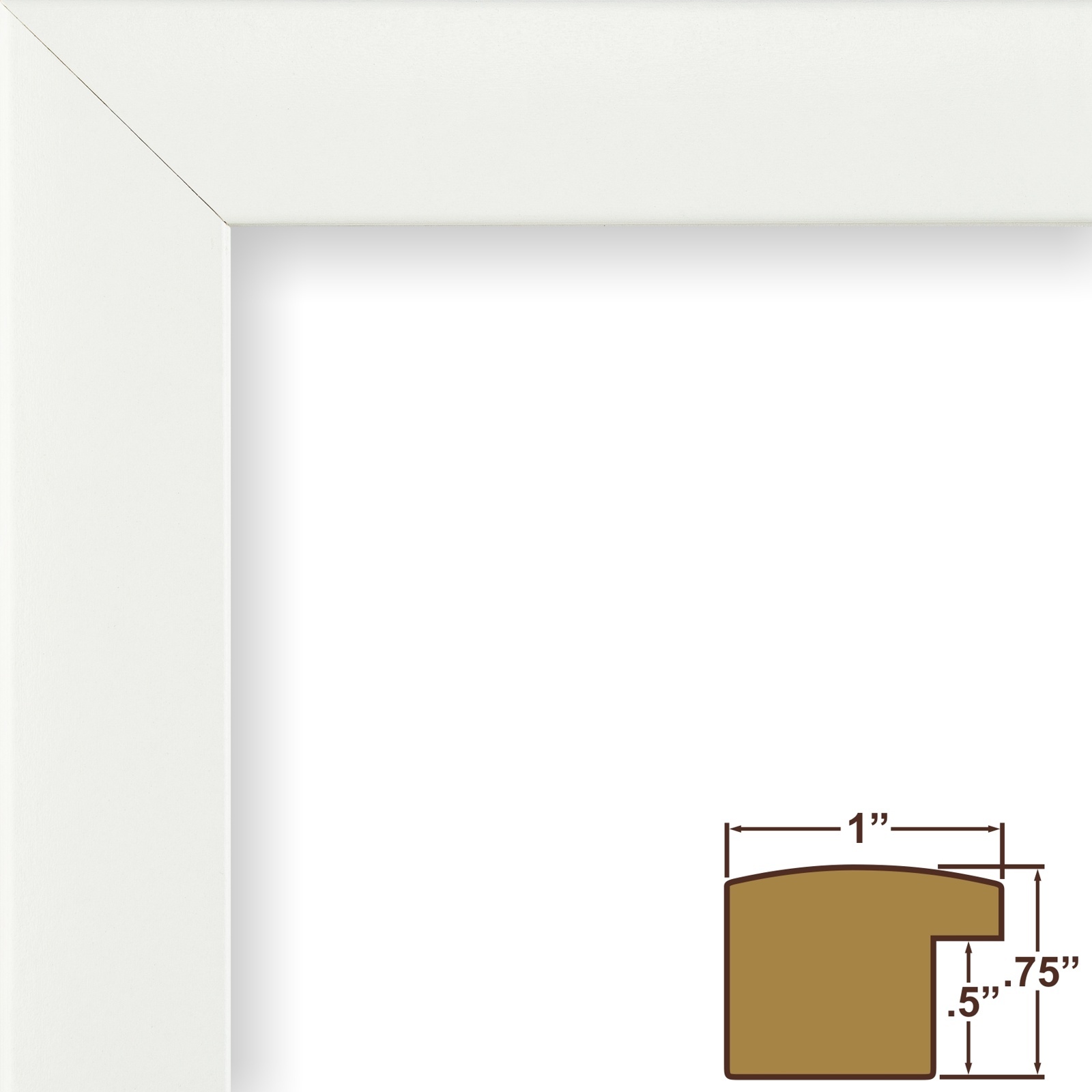 Craig Frames White Picture Frames & Poster Frames, 1″ Wide Contemporary Style