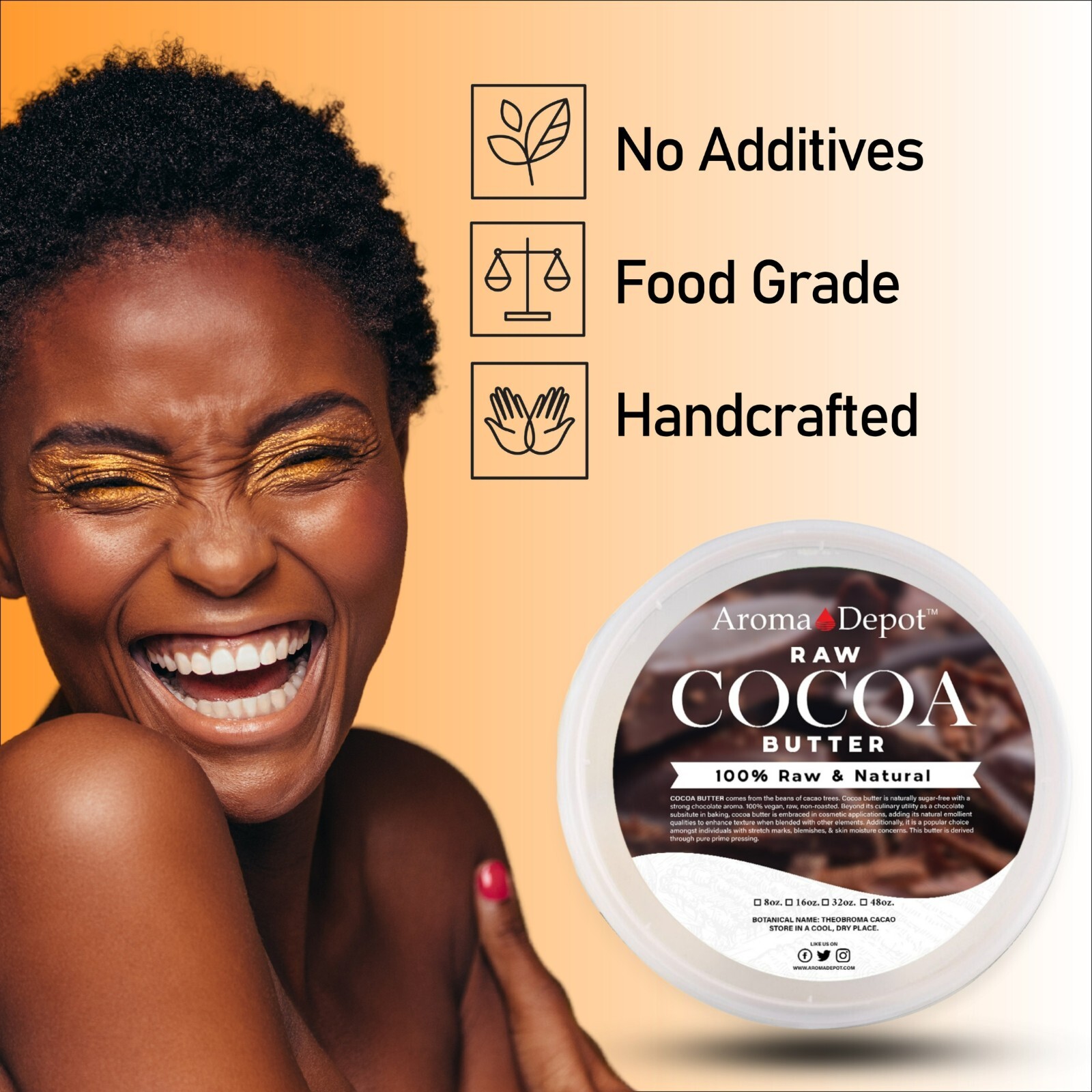 Cocoa Butter 8 oz. Raw 100% Pure Natural FOOD-GRADE Prime Pressed Cacao Butter