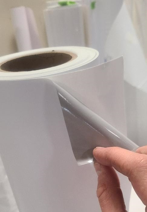 3.4mil Gloss & Matte White Vinyl Decal Sticker Gray-Back Permanent Adhesive