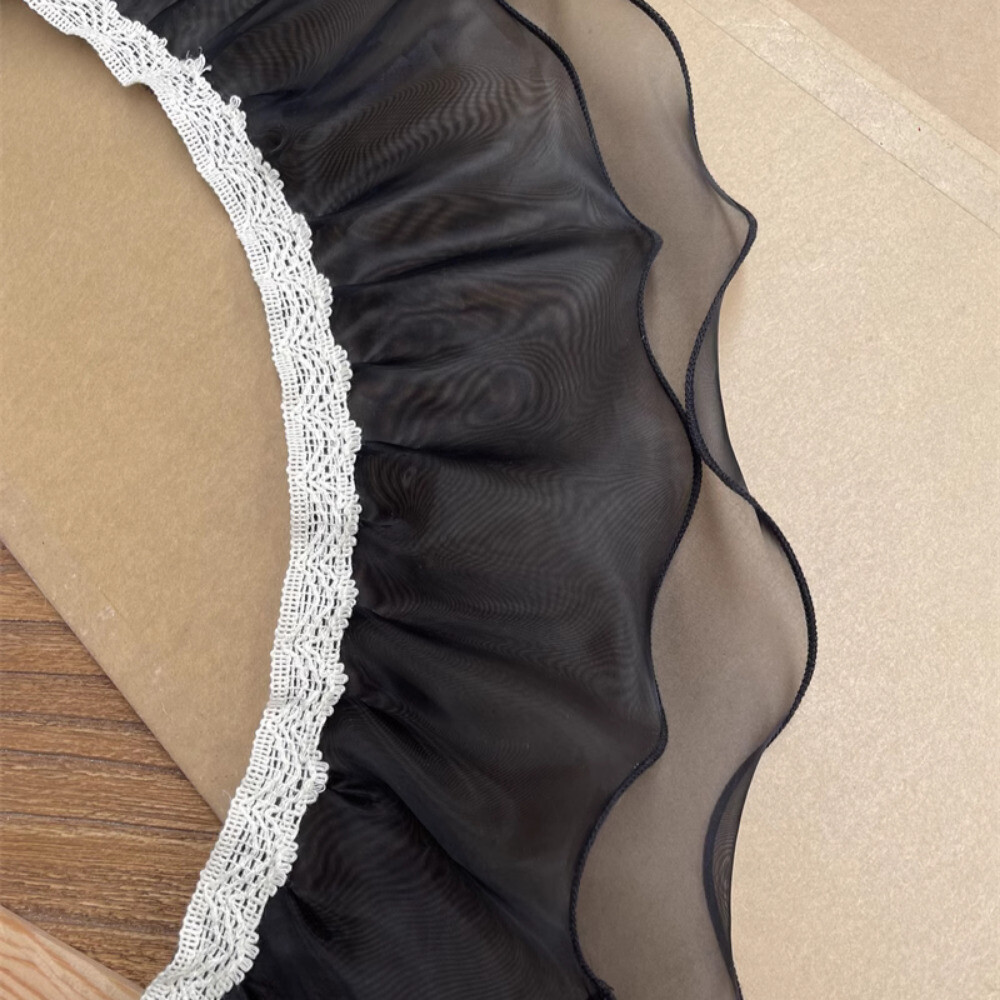 1 Meter Mesh Ruffles Organza Edgings Trimmings Tiered Wide Lace Sewing Frill