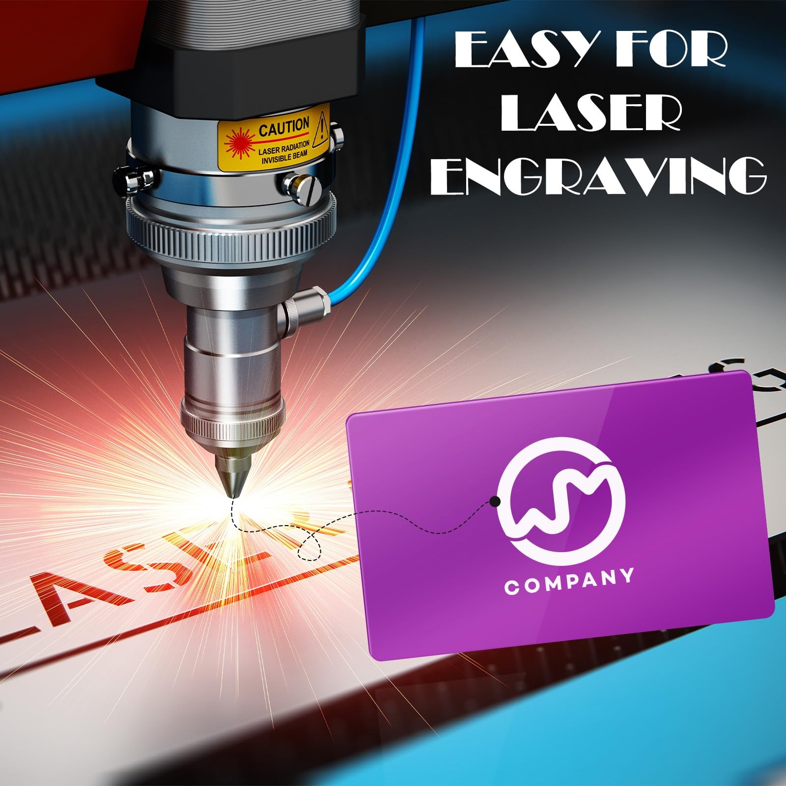 weparmeety 100 Pcs Metal Engraving Blanks 86 x 54 x 0.21mm, Purple 0.21mm