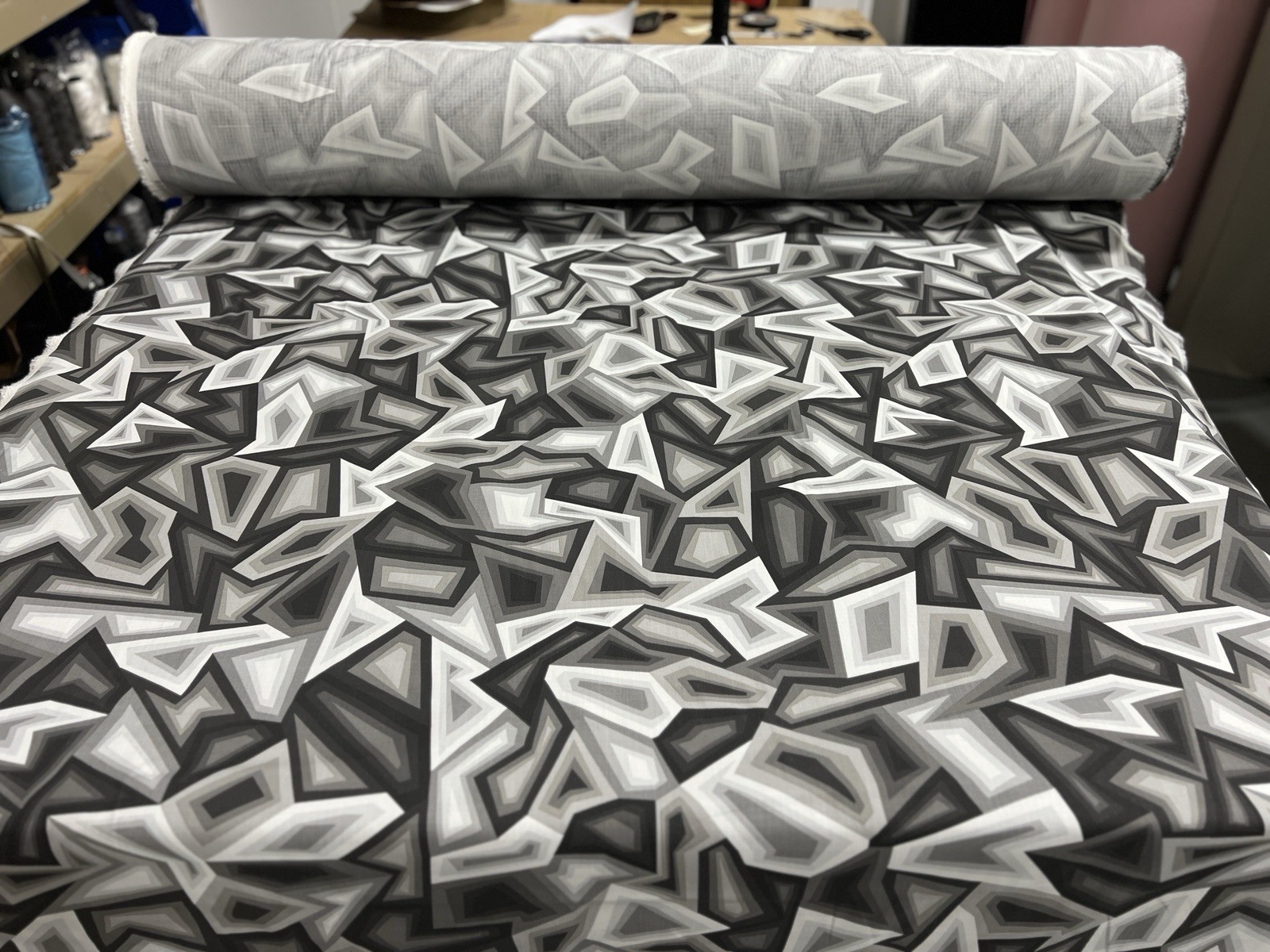 Experimental Military Camo Fabric Grey Digital Geometric MIL-DTL-44436B