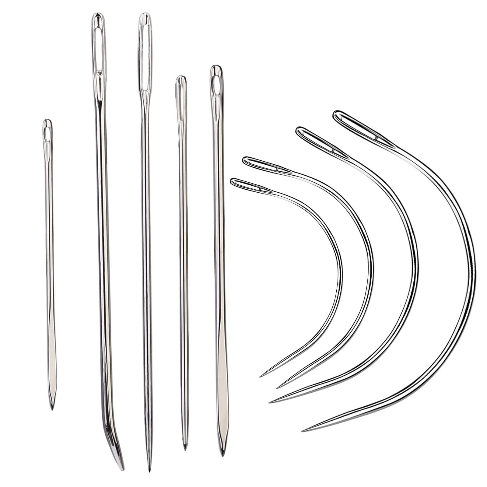 9 Pcs Heavy Duty Leather Sewing Needles Kit Curved Needles Upholstery