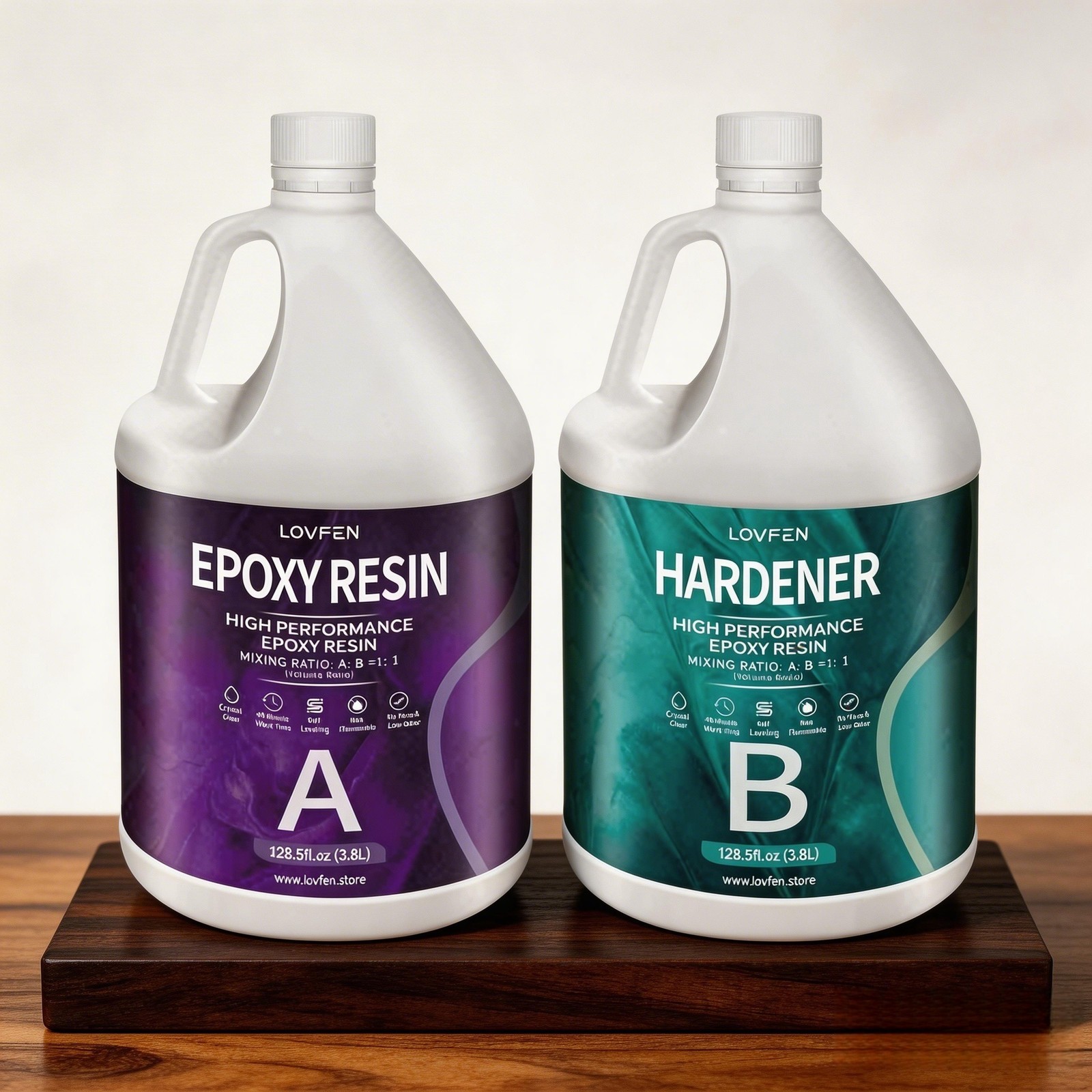1:1 Fast Cure Clear Epoxy Resin Table Top Craft Art High-Gloss 2 Gallon Kit