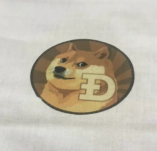 1 Dogecoin DIY face mask material fabric Shiba Inu Dog Crypto “NOT A COIN”