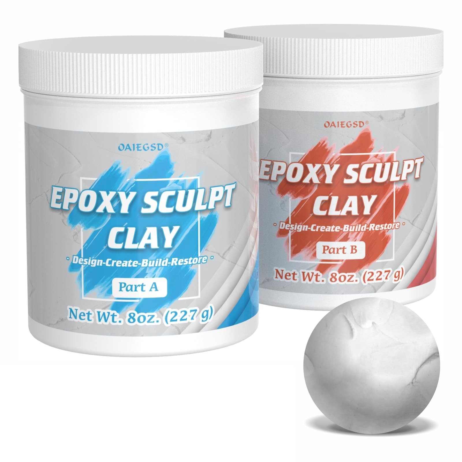 1 Pound White Epoxy Putty Sculpt Clay, 2 Part (A & B) Modeling 1 Pound,