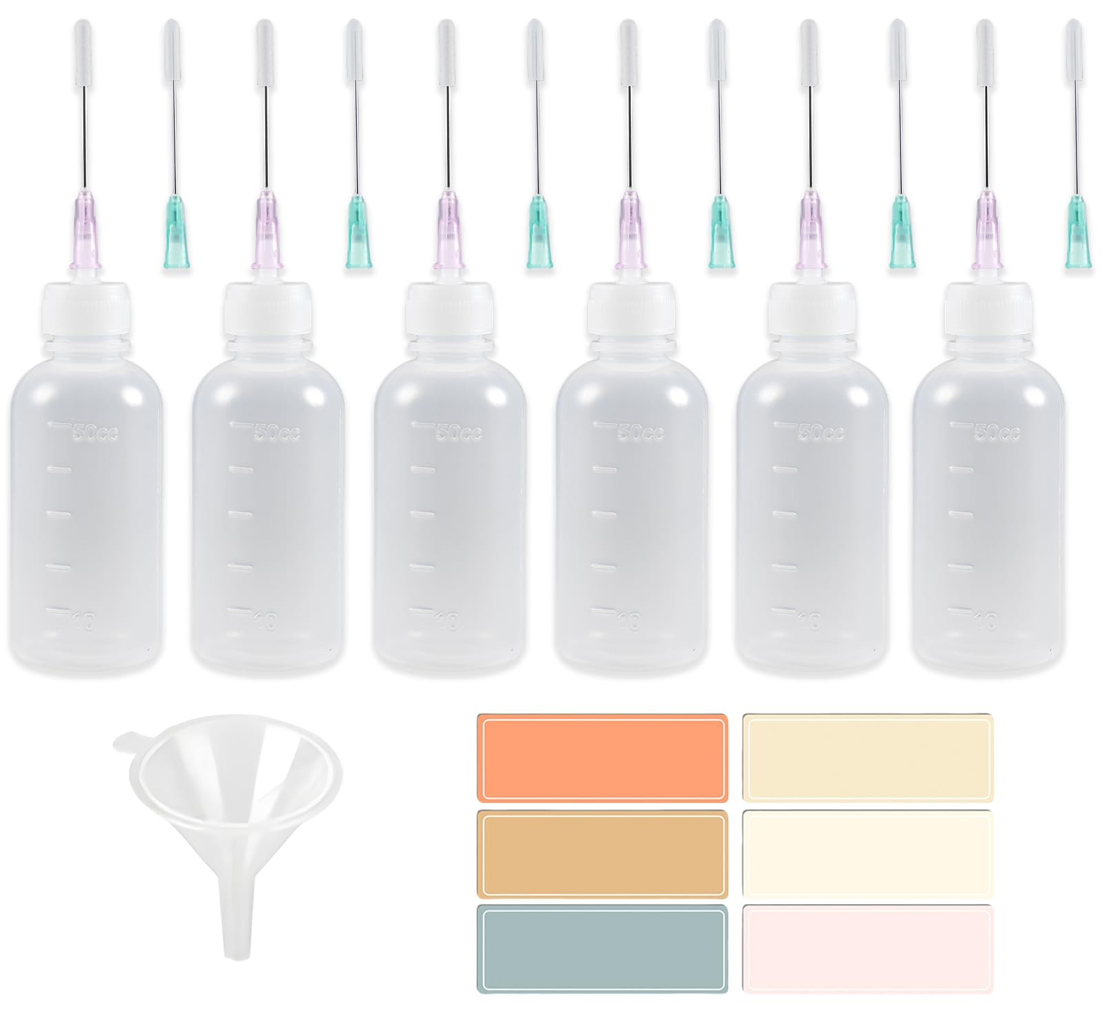 6 Pack Needle Tip Squeeze Bottle 50mL(1.69 OZ), Precision Gun Oil Bottle, Nee…