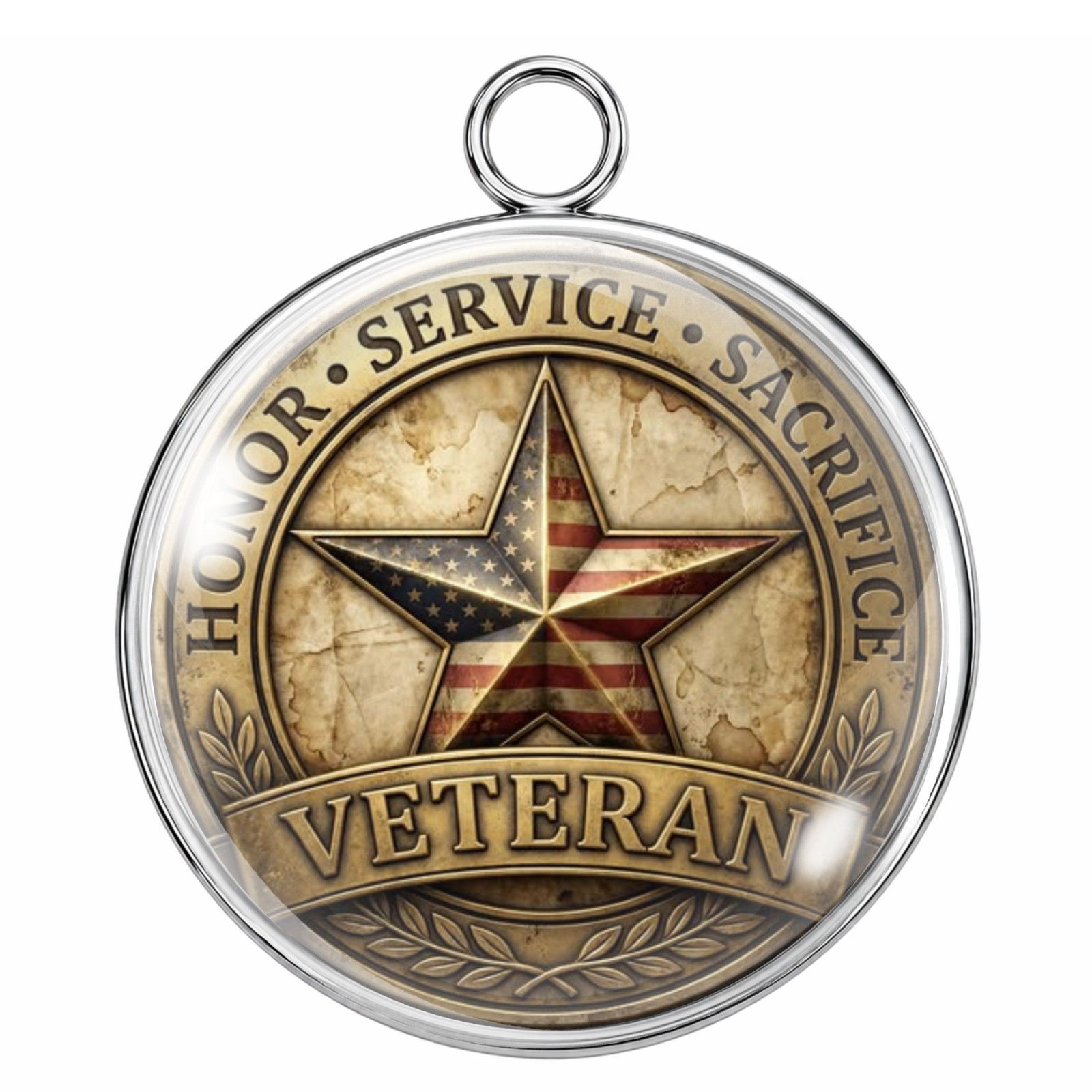 Veteran Charm Honor Service Sacrifice Patriotic Military Cabochon Pick Size USA