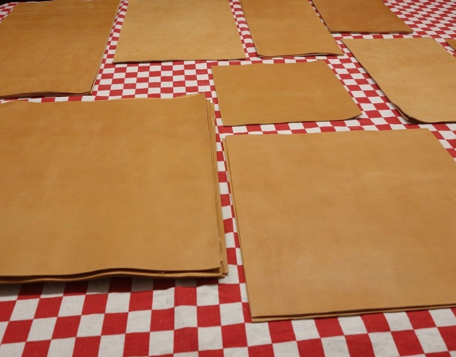 HORWEEN NATURAL TUMBLED ESSEX 4 oz. LEATHER CUTS PANELS. SELECT YOUR SIZE.
