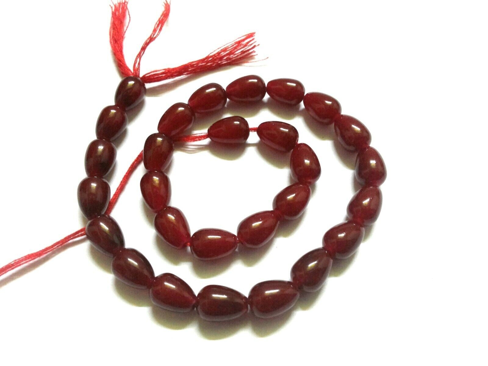 Ruby Teardrop Smooth 8x10mm, Red Quartz Drop Beads 13″inch 1 Strand AG