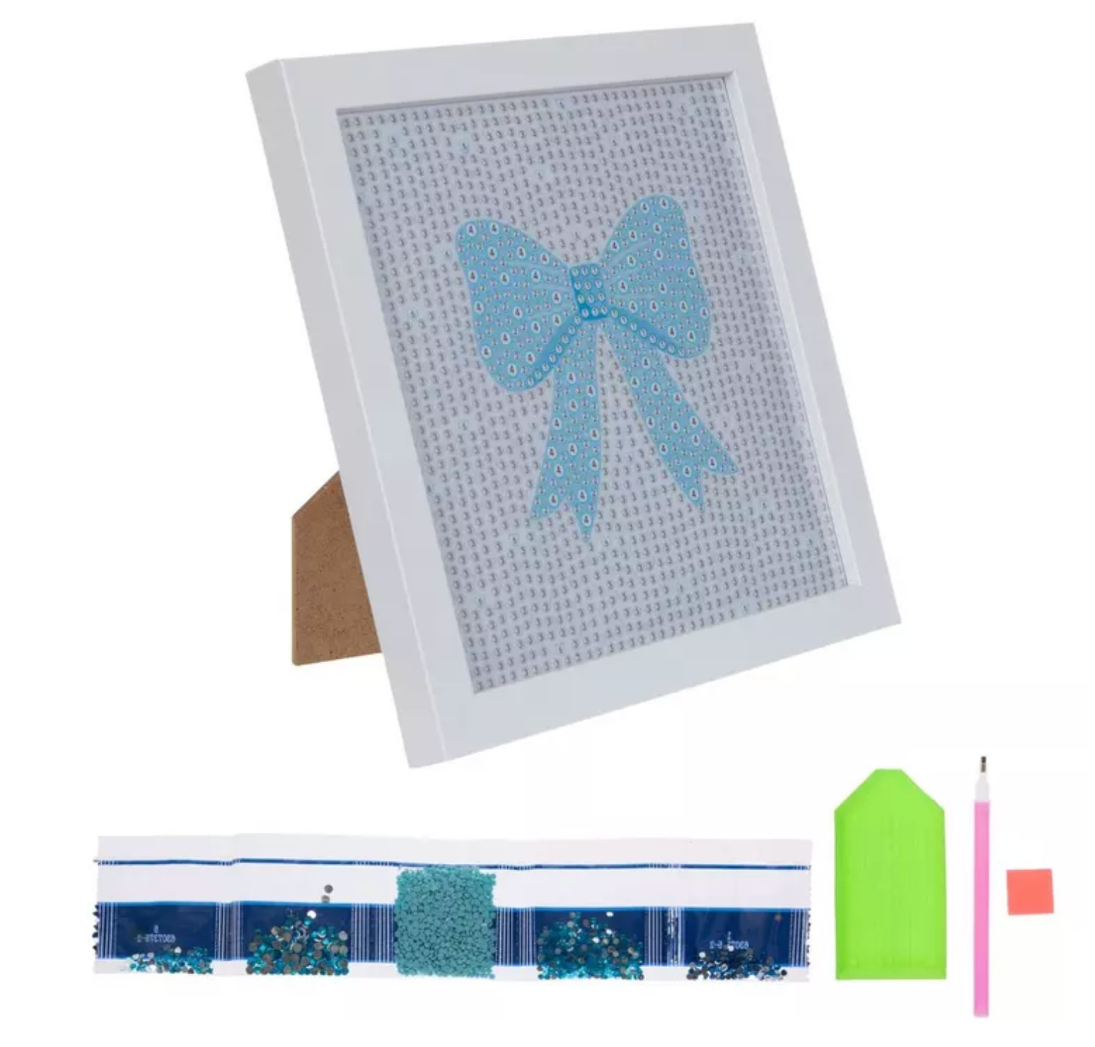 FRAMED DIAMOND DOT ART KITS – HOBBY LOBBY- Blue Bow
