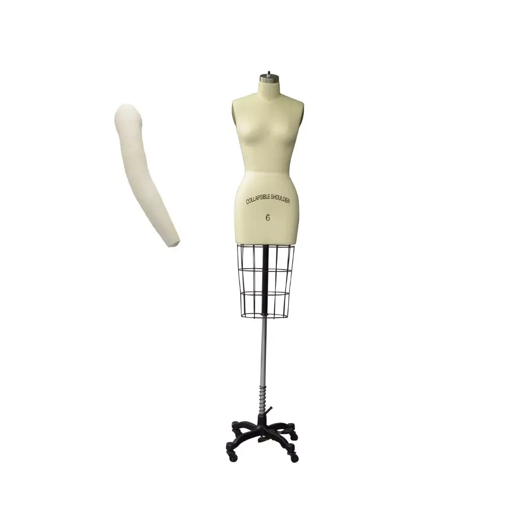 Size 2-24 Pro Half Body Female Dress Form Mannequin with Arm and Padding Kit