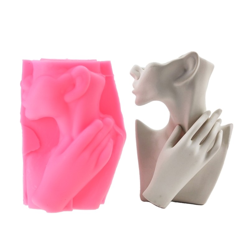 Half-body Flowerpot Dish Storage Mold Pen Holder Vase Mold DIY Home Decor Mold