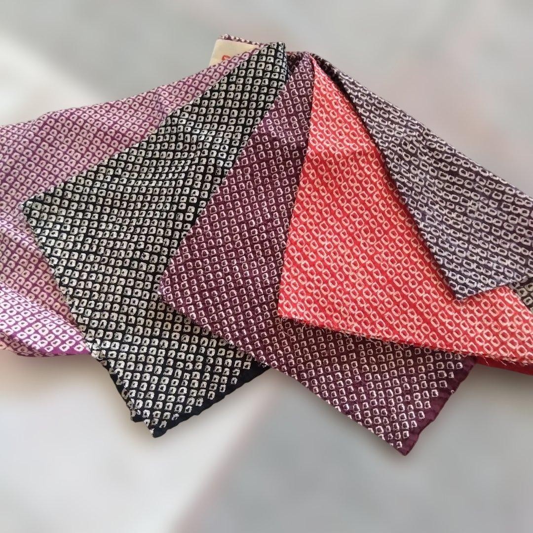 N/A Shibori Fabric Scraps Set Vintage Japanese Cloth 30cm Width 5 Colors
