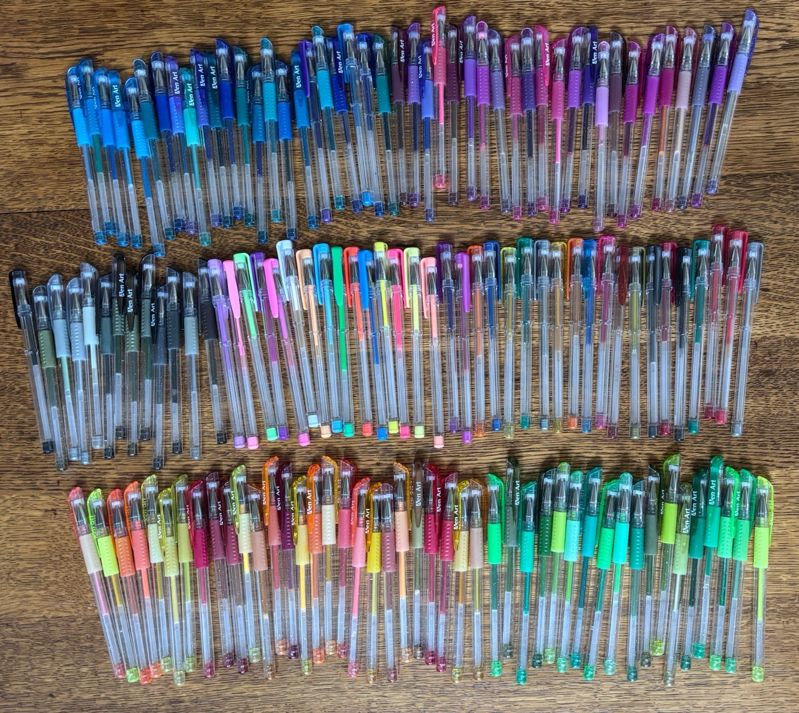 Gel Pens Mixed Lot 140+ Aen Art Glitter Metallic Neon Pastel Primary Rainbow