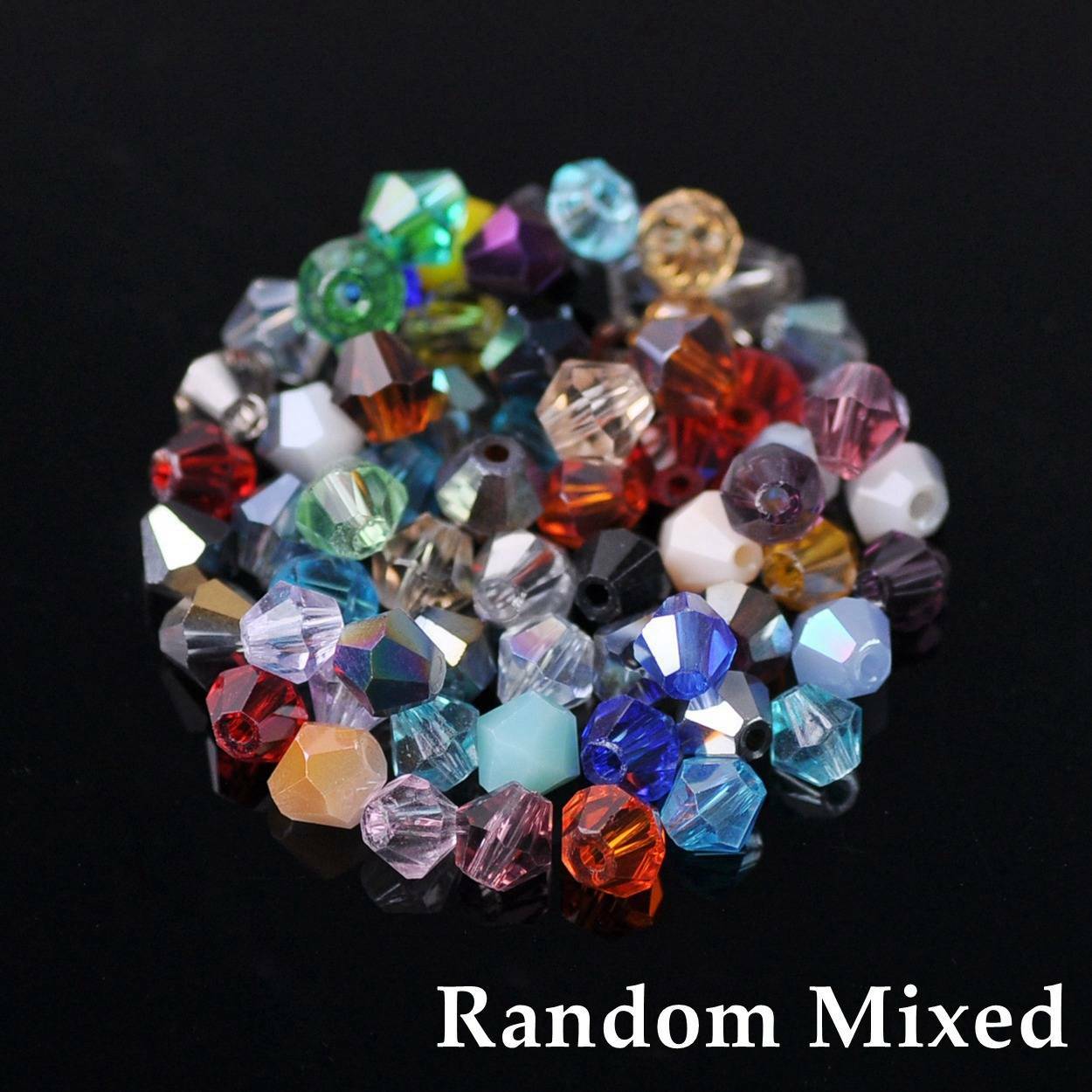 3mm 4mm 6mm 8mm Bicone Faceted Crystal Glass Loose Crafts Beads Jewelry Making