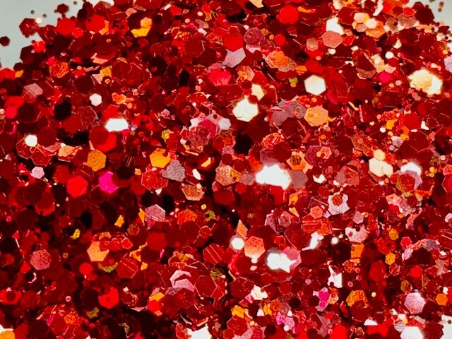 “Fire Fly” Chunky Red Glitter Mix