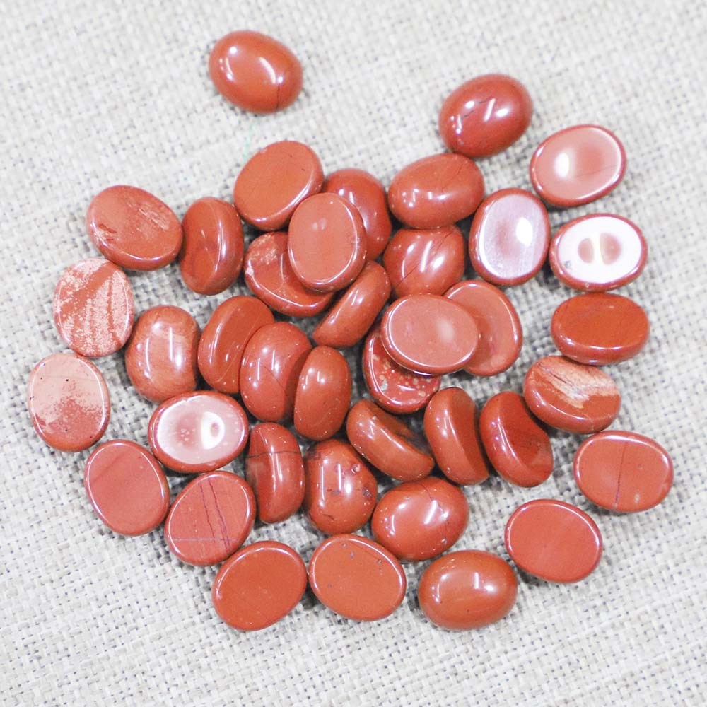 100pcs Mixed Natural Stone Oval CAB CABOCHON 8x10mm for DIY Jewelry No Holes