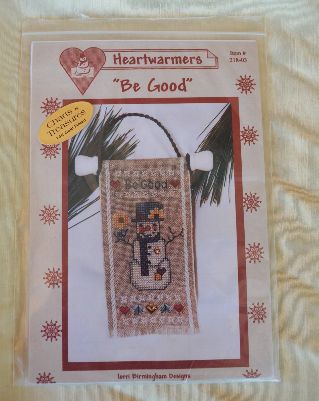 Heartwarmers Cross Stitch Be Good 218-03 Chart Glass Beads & Charms SNOWMAN