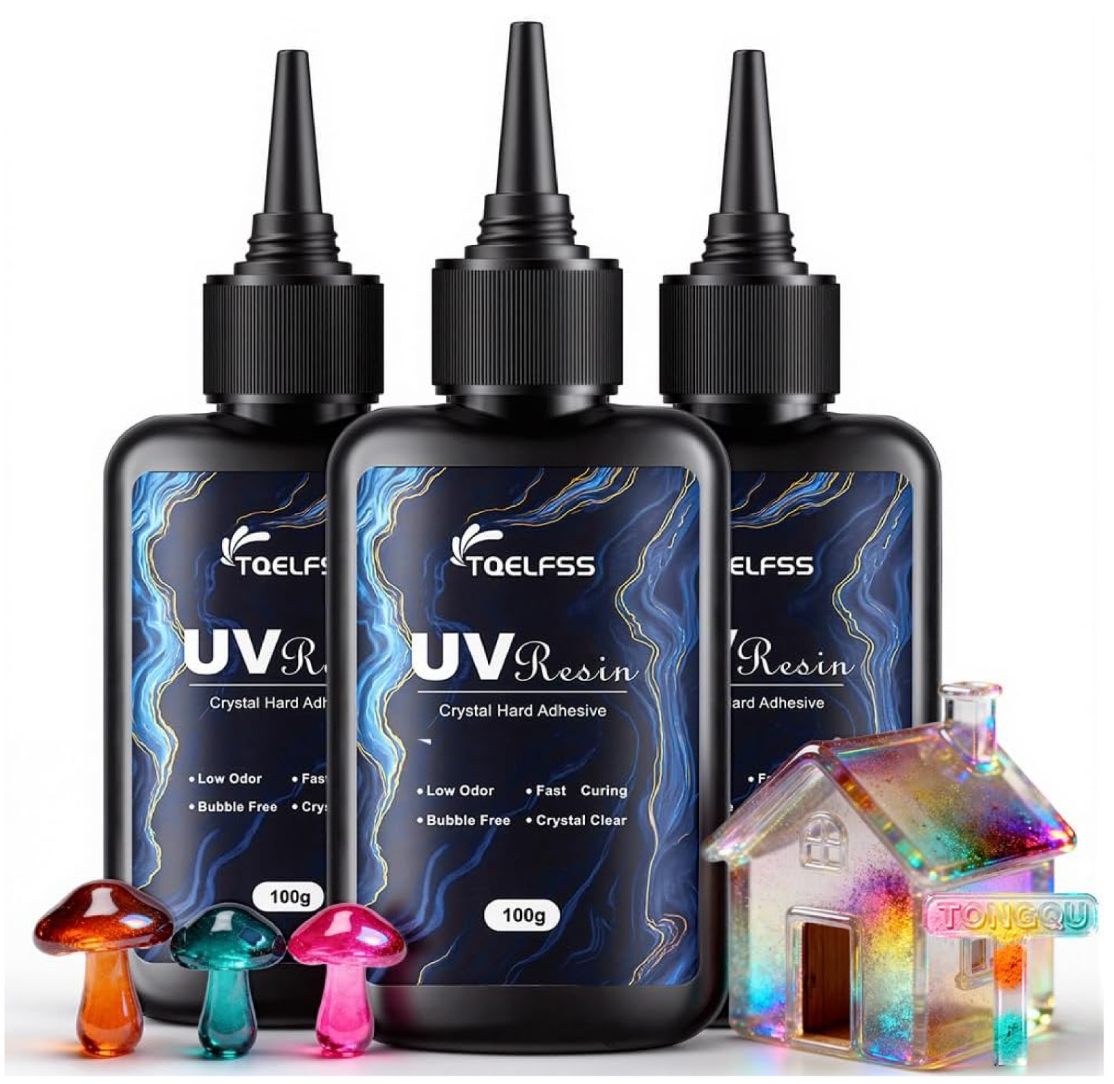 300g UV Resin,Crystal Clear,Hard UV Curing epoxy Resin, Upgraded Formula,odorles