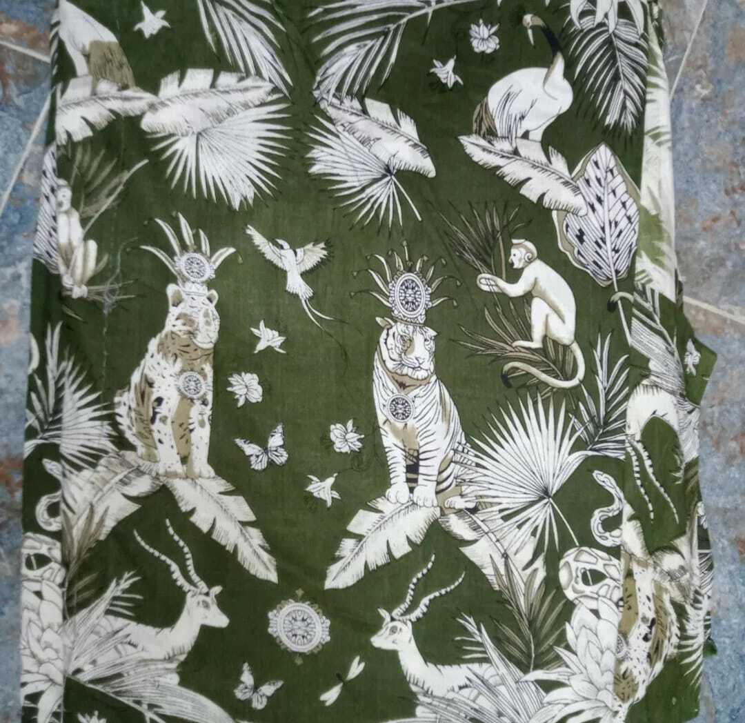 2.5 Yard Hand Block Print Handmade Cotton Indian Natural Sanganeri Print Fabric