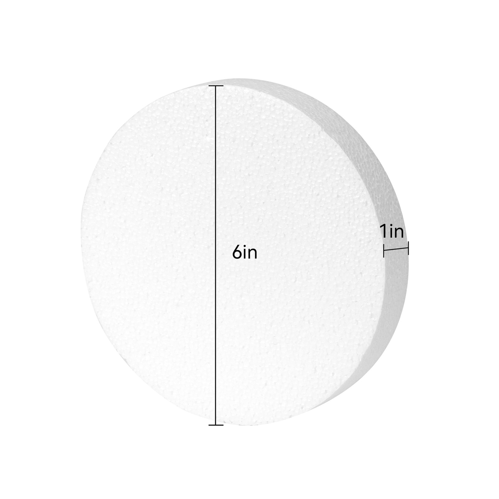 20 Pack 6 Inch Round Foam Circles For Crafts 1 Inch Thick Polystyrene Discs