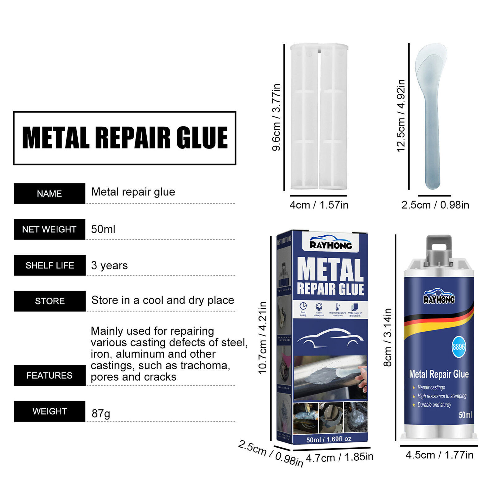 2 × Metal Repair Paste AB Casting Repair Glue Industrial Heat Cold Weld Sets USA