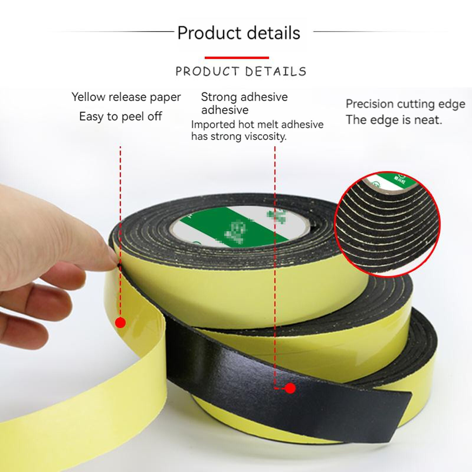 10x Eva Foam Adhesive Tape Single Sided 1, 2, 3, 5mm Thick Black Shockproof seal