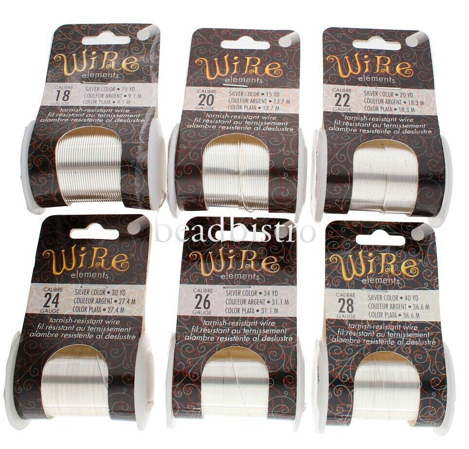 Silver Plated BeadSmith Craft Wire, Tarnish Resistant Wire Elements (8+ Gauges)