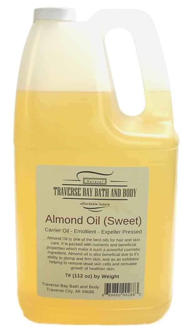 Sweet Almond Oil, Soap making supplies. Organic, cold pressed. 7 pound Gallon