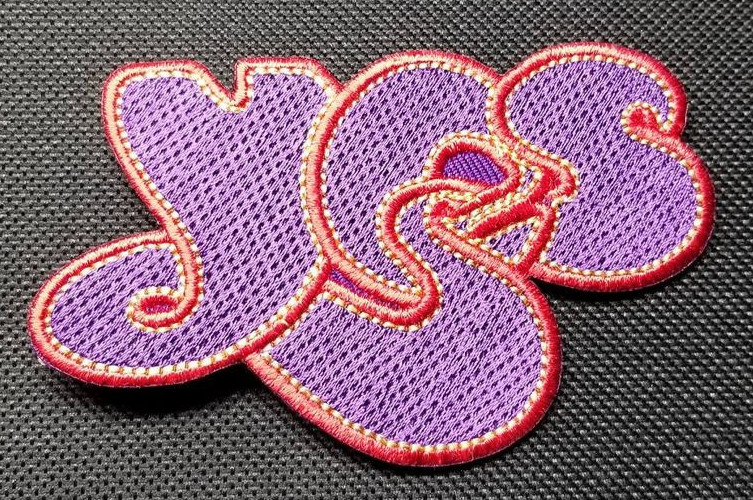YES Classic Logo Patch 2.25×3.75 Purple Pink Embroidered Iron On Rock