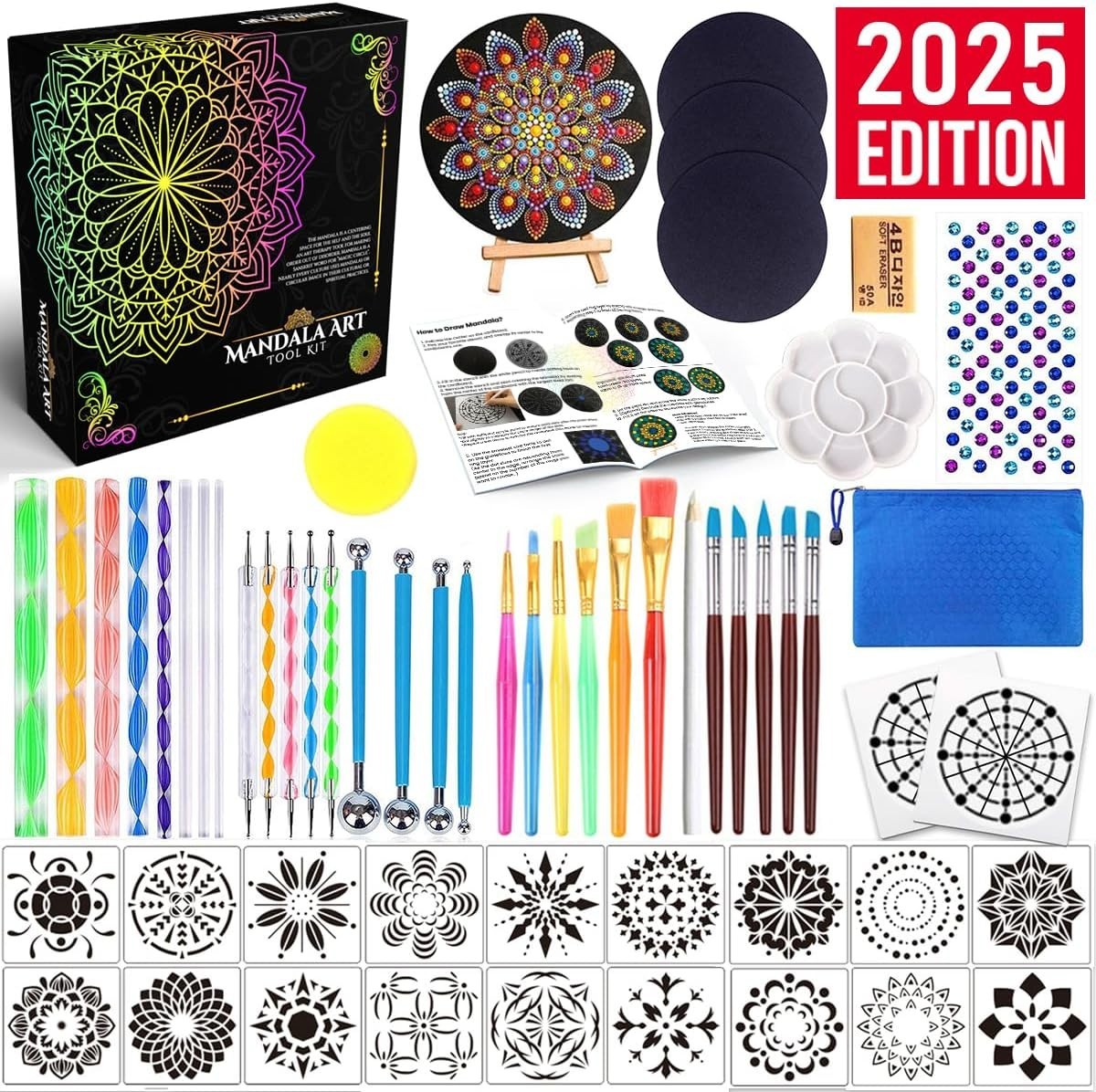 Mandala Dotting Tools Painting Kit – Rock Dot Paint Stencils Tool Set Art Craft