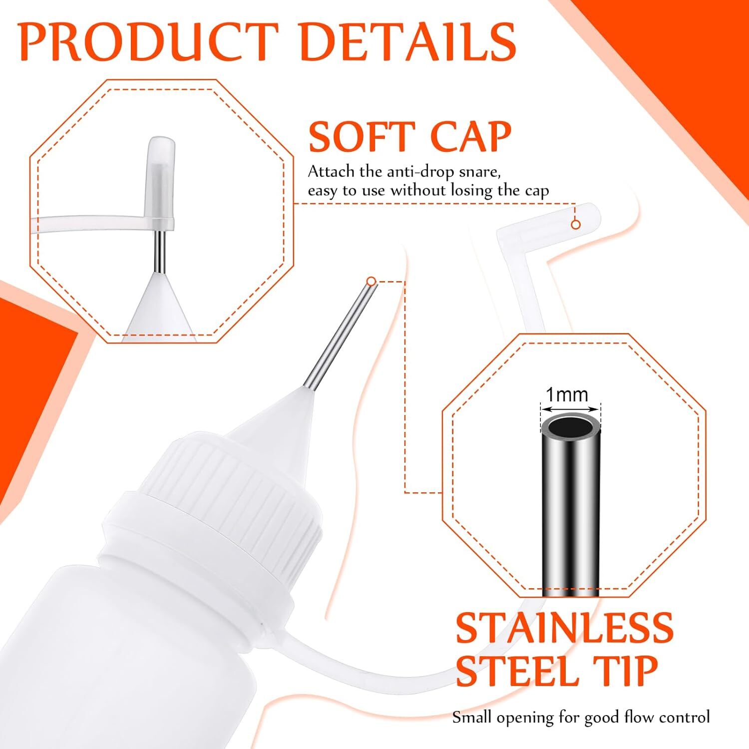 40Pcs 10ml Needle Tip Glue Bottle Dropper Plastic Bottles_ for DIY Painting